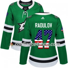 Adidas Maillot de Hockey Dallas Stars Alexander Radulov 47 2017-2018 Kelly Vert USA Flag Fashion Authentic - Femme